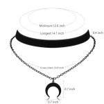 HEXALOVA Gothic Black Velvet Choker Necklace