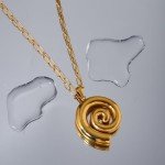 Gold Chunky Spiral Pendant Necklace for Women