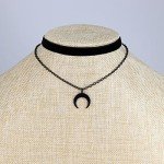 HEXALOVA Gothic Black Velvet Choker Necklace