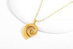 Gold Chunky Spiral Pendant Necklace for Women