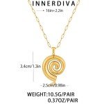 Gold Chunky Spiral Pendant Necklace for Women