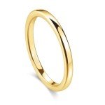 2mm Tungsten Gold Domed Wedding Band Ring
