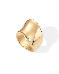Chunky 14K Gold Plated Wavy Statement Ring