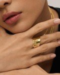 Chunky 14K Gold Plated Wavy Statement Ring