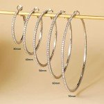 Sparkly Rhinestone Hoop Earrings in Silver