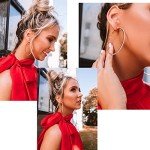 Sparkly Rhinestone Hoop Earrings in Silver