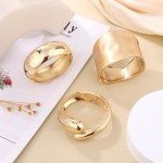 Gold Chunky Cuff Bracelets for Women - 1 to 3 PCS