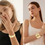 Gold Chunky Cuff Bracelets for Women - 1 to 3 PCS