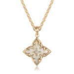 Dainty 14K Gold Clover Pendant Necklace for Women