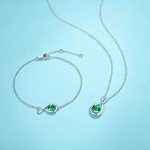 Emerald Infinity Pendant Necklace in 925 Silver