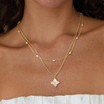 Dainty 14K Gold Clover Pendant Necklace for Women