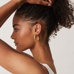 Chunky 14K Gold Plated Open Hoop Earrings