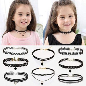 8-Piece Kids Choker Necklace Set in Multi-Colors