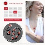 Infinity Heart Pendant Necklace with Ruby Birthstone