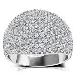 Bold Silver Dome Statement Ring with Zirconia