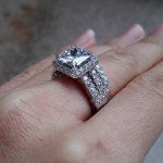 Wuziwen 4Ct Sterling Silver Engagement Ring Set