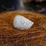 Bold Silver Dome Statement Ring with Zirconia