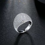 Bold Silver Dome Statement Ring with Zirconia