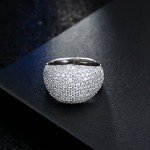 Bold Silver Dome Statement Ring with Zirconia
