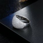 Bold Silver Dome Statement Ring with Zirconia