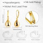 14K Gold Teardrop Dangle Earrings for Women