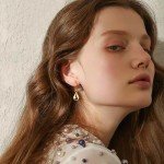 14K Gold Teardrop Dangle Earrings for Women