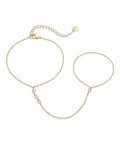 Dainty 14K Gold Plated Hand Chain Bracelet