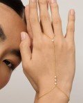 Dainty 14K Gold Plated Hand Chain Bracelet