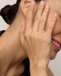 Dainty 14K Gold Plated Hand Chain Bracelet