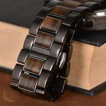 Elegant Men's Wooden and Stainless Steel Watch