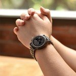 Elegant Men's Wooden and Stainless Steel Watch