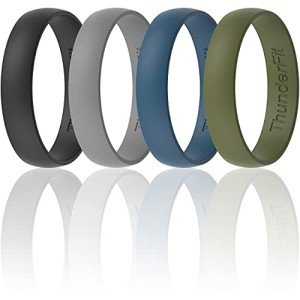 ThunderFit Unisex Silicone Wedding Rings - Multipack