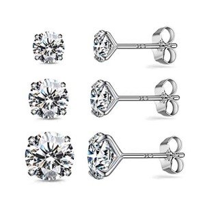 S925 Sterling Silver Cubic Zirconia Stud Earrings
