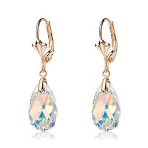 Aurora Borealis Crystal Teardrop Dangle Earrings