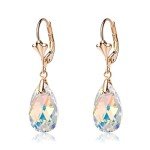 Aurora Borealis Crystal Teardrop Dangle Earrings