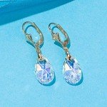 Aurora Borealis Crystal Teardrop Dangle Earrings