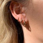 14K Gold Plated Minimalist Huggie Hoop Earrings