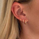 14K Gold Plated Minimalist Huggie Hoop Earrings