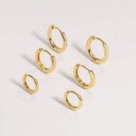 14K Gold Plated Minimalist Huggie Hoop Earrings