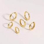 14K Gold Plated Minimalist Huggie Hoop Earrings