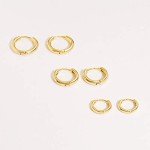 14K Gold Plated Minimalist Huggie Hoop Earrings