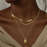 Kyerlyn Women's Layered Gold Necklaces Set