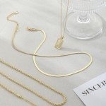 Kyerlyn Women's Layered Gold Necklaces Set