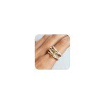 Stackable 18K Gold Plated Interlocking Rings Set
