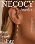 Trendy Gold Dangle Earrings with Zirconia for Women