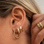 42 Pairs Gold Hoop Earrings Set for Women