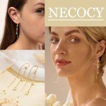 Trendy Gold Dangle Earrings with Zirconia for Women