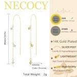 Trendy Gold Dangle Earrings with Zirconia for Women