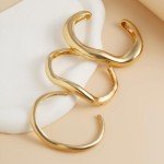 Gold Chunky Bangle Bracelets Set for Women