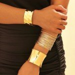 Gold Chunky Cuff Bracelets Set for Women